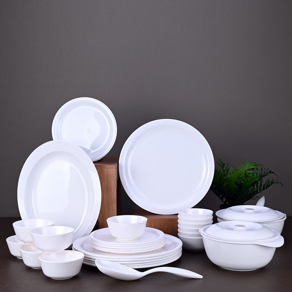 31pc Dinner Set: Dora - White – Servewell Dinnerware