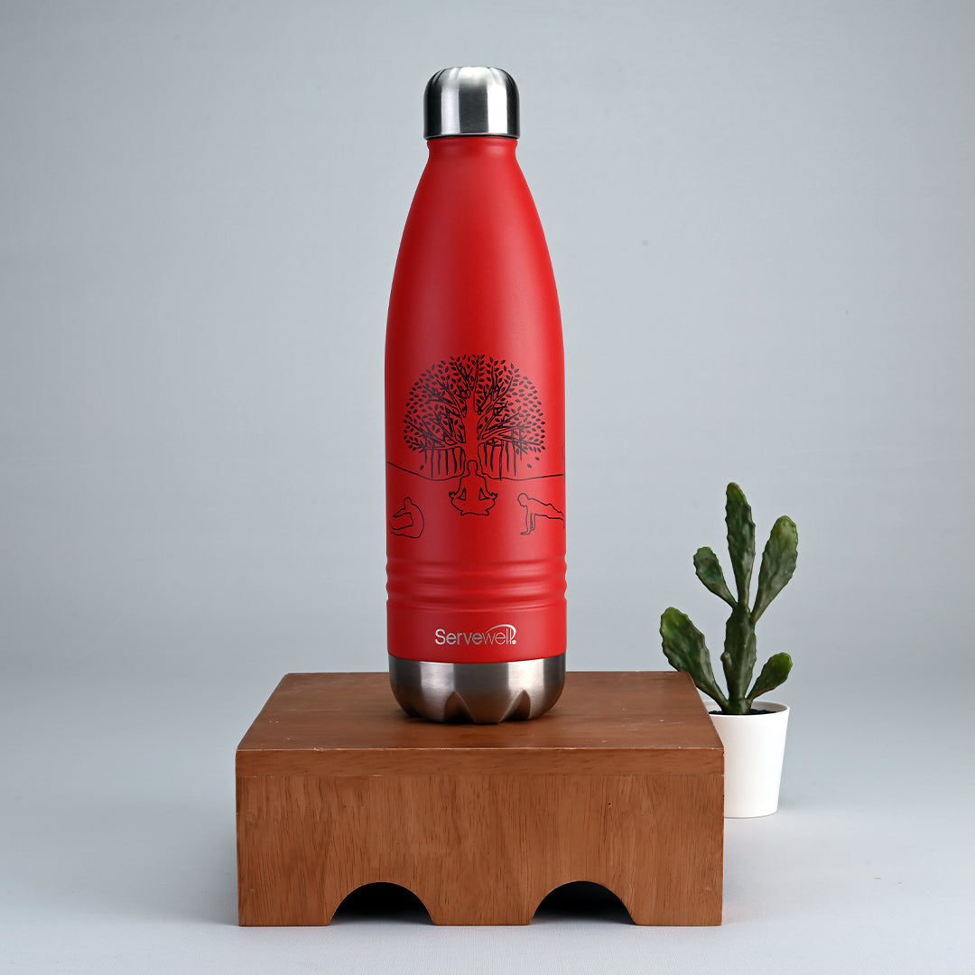 Indus - SS Vacuum Bottle 750 ml - Yoga Fuji Red