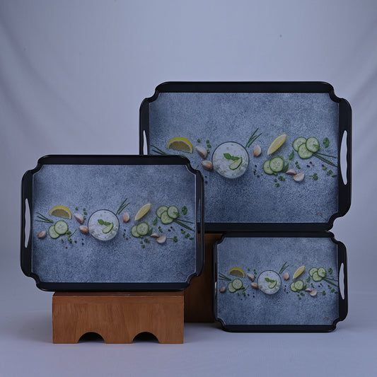 3 pc Tray Set Elegant - Keera