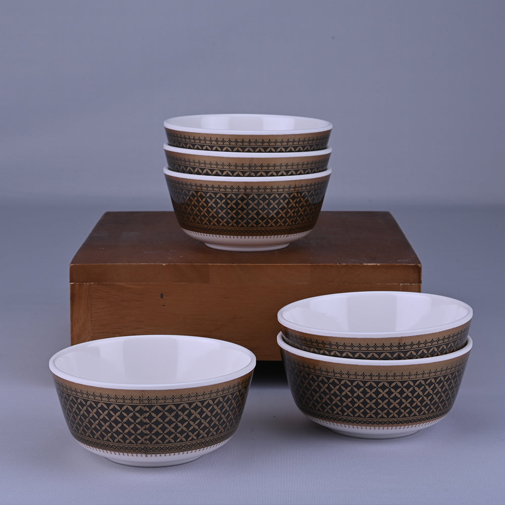 6 pc Veg Bowl Set Rnd Gold 10.5 cm - Heera