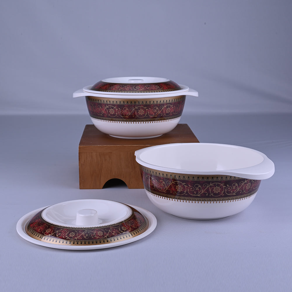 2 pc Serving Bowl with Lid Set Rnd 19 cm - Leela