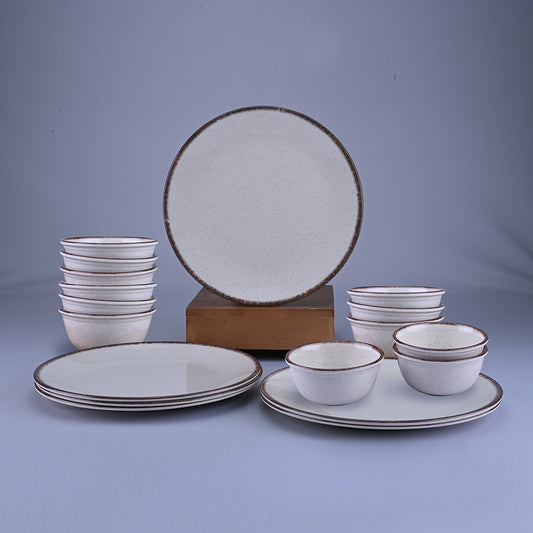 18 pc Buffet Set Gravel - Dot Cream