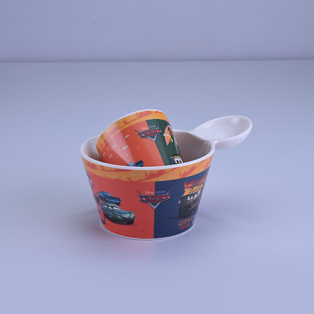 2 pc Fries Bowl & Glass Set - Cars