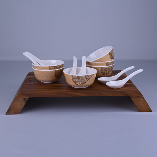 12 pc Soup Bowl with Spoon Set Rnd - Craft